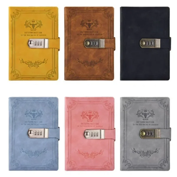 Caderno Diário A5 200 páginas Retro de Senha Com Cadeado Tipo 4 - Image 5