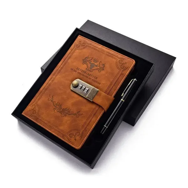 Caderno Diário A5 200 páginas Retro de Senha Com Cadeado Tipo 4 - Image 4