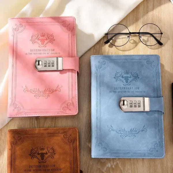 Caderno Diário A5 200 páginas Retro de Senha Com Cadeado Tipo 4 - Image 2