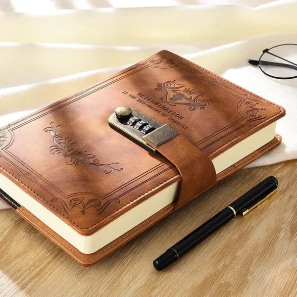 Caderno Diário A5 200 páginas Retro de Senha Com Cadeado Tipo 4